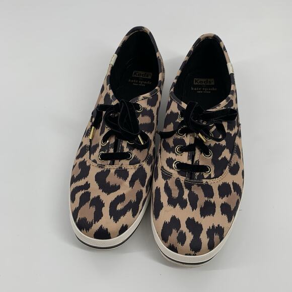 Kate Spade NY x Keds Cheetah Print Tennis Shoes 11 Womens Brown Black Sneakers - Picture 3 of 10